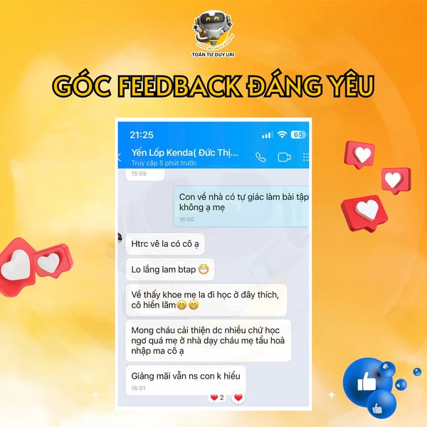 PHỤ HUYNH HÀI LÒNG – HỌC VIÊN YÊU THÍCH, ĐỘNG LỰC ĐỂ HỆ THỐNG TOÁN TƯ DUY URI PHÁT TRIỂN MỖI NGÀY