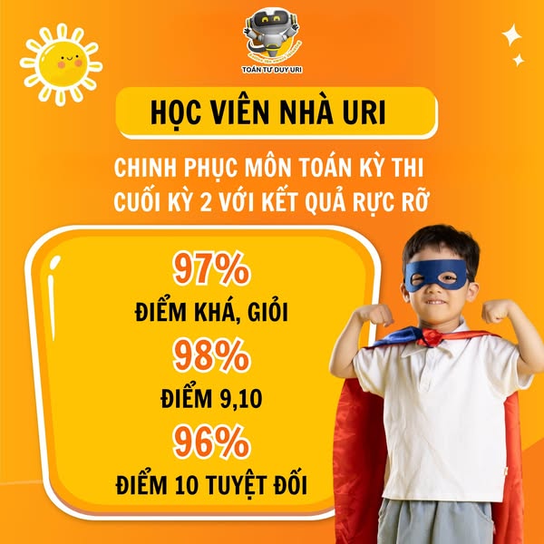 HỌC VIÊN HỆ THỐNG TOÁN TƯ DUY URI XUẤT SẮC CHINH PHỤC HỌC KỲ 2 VỚI KẾT QUẢ RỰC RỠ