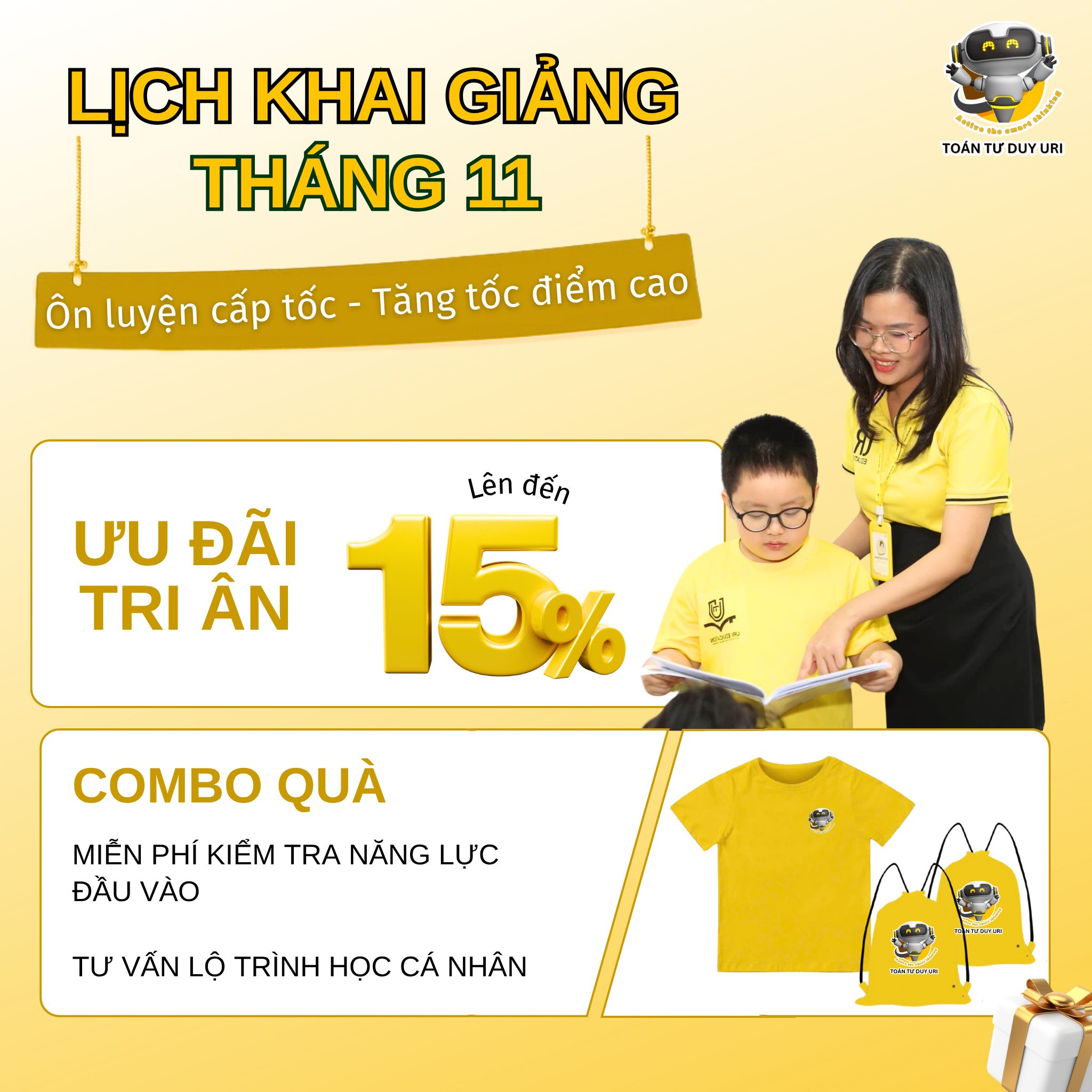 [CHÍNH THỨC] LỊCH KHAI GIẢNG THÁNG 11 TẠI HỆ THỐNG TOÁN TƯ DUY URI