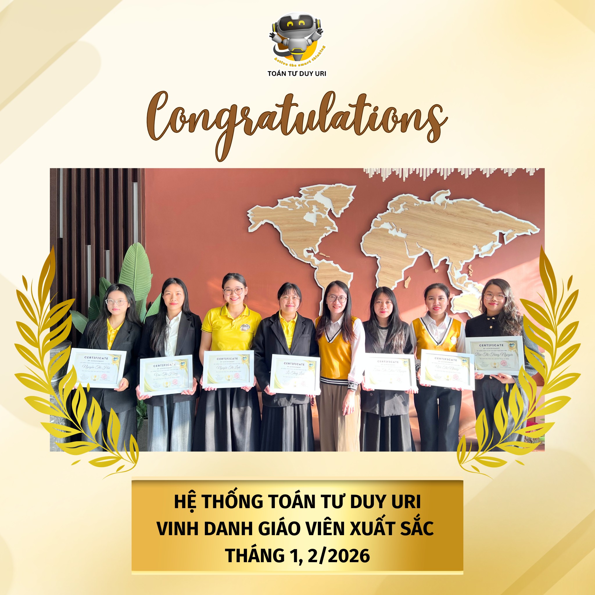 VINH DANH GIÁO VIÊN XUẤT SẮC THÁNG 1 & 2/2026